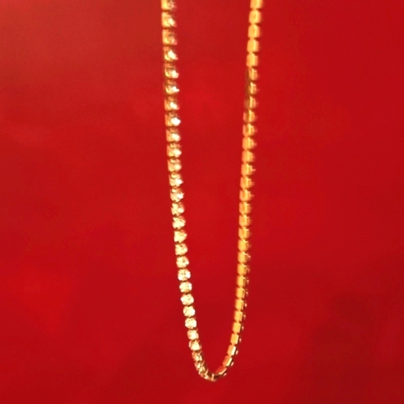 Crystal Gold plated Necklace and Earring Set, - Picture 5 of 7